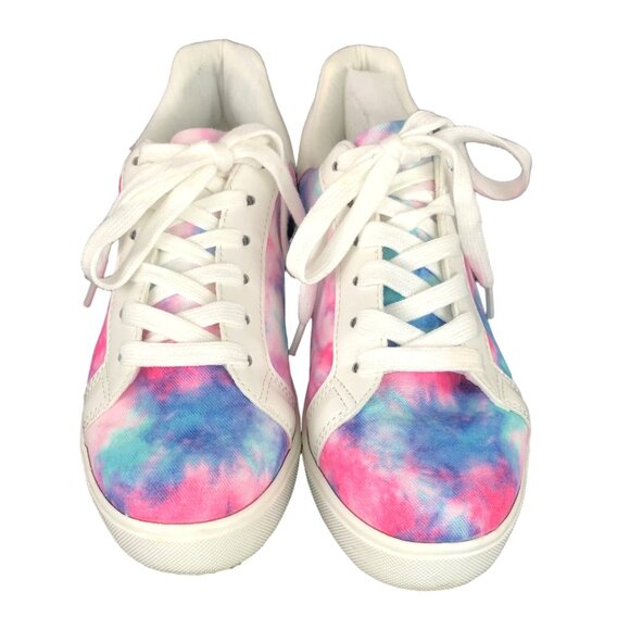 Pink & Blue Tie Dye Lace Up Sneakers by Soda Womens Size 8 - Picture 3 of 16
